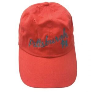 American Day Goods Pittsburgh Pennsylvania Neon Coral Baseball Hat